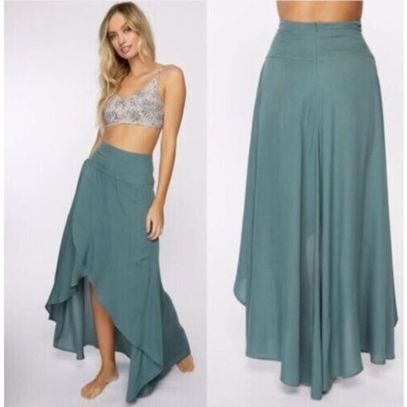 O'Neill FA8415002 Women's Sz S Balsam Green Ambrosio Maxi Woven Skirt - Picture 9 of 9